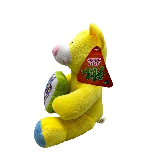 Sugar Loaf Toys 10" Yellow Bear Pink Nose Blue Feet Embroidered Life Is Good - Picture 2 of 9